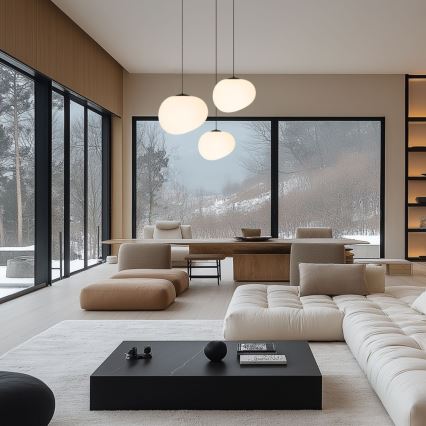 Candeeiro suspenso STONES 1xE27/40W/230V diâmetro 30 cm