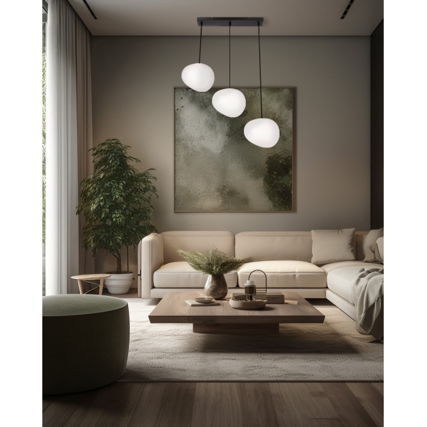 Candeeiro suspenso STONES 3xE27/40W/230V