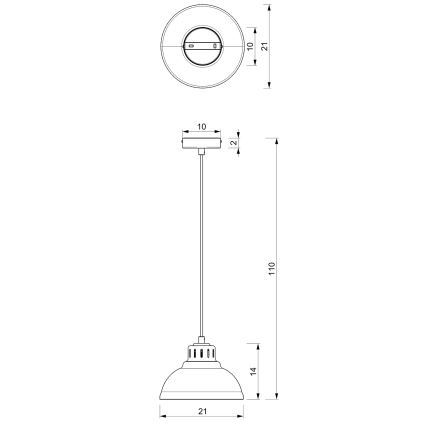 Candeeiro suspenso SVEN 1xE27/15W/230V bege