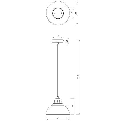 Candeeiro suspenso SVEN 1xE27/15W/230V branco