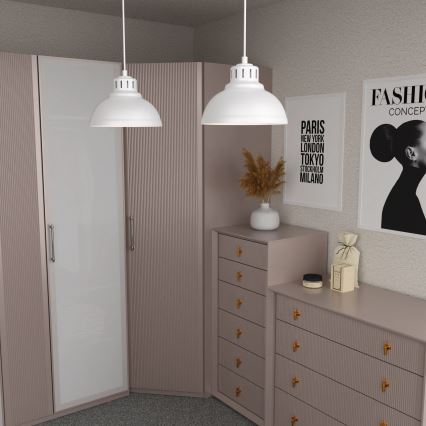 Candeeiro suspenso SVEN 2xE27/15W/230V branco