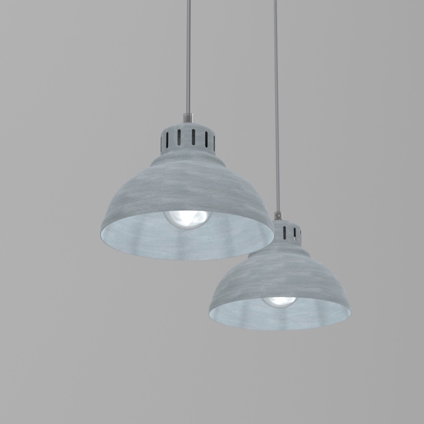 Candeeiro suspenso SVEN 2xE27/15W/230V cinzento