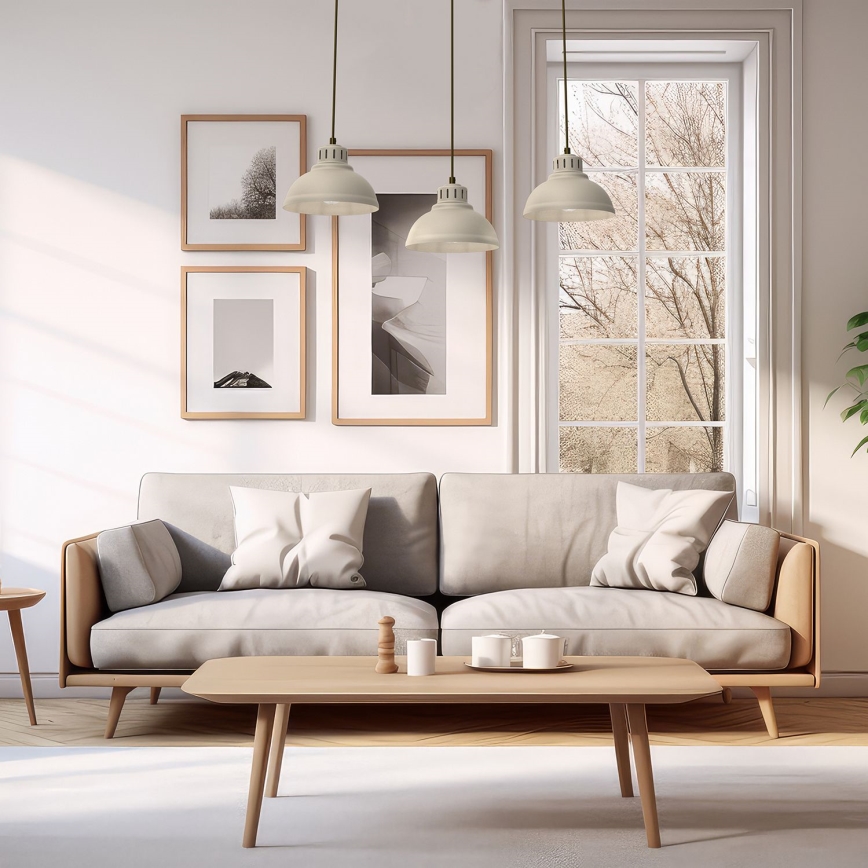 Candeeiro suspenso SVEN 3xE27/15W/230V bege