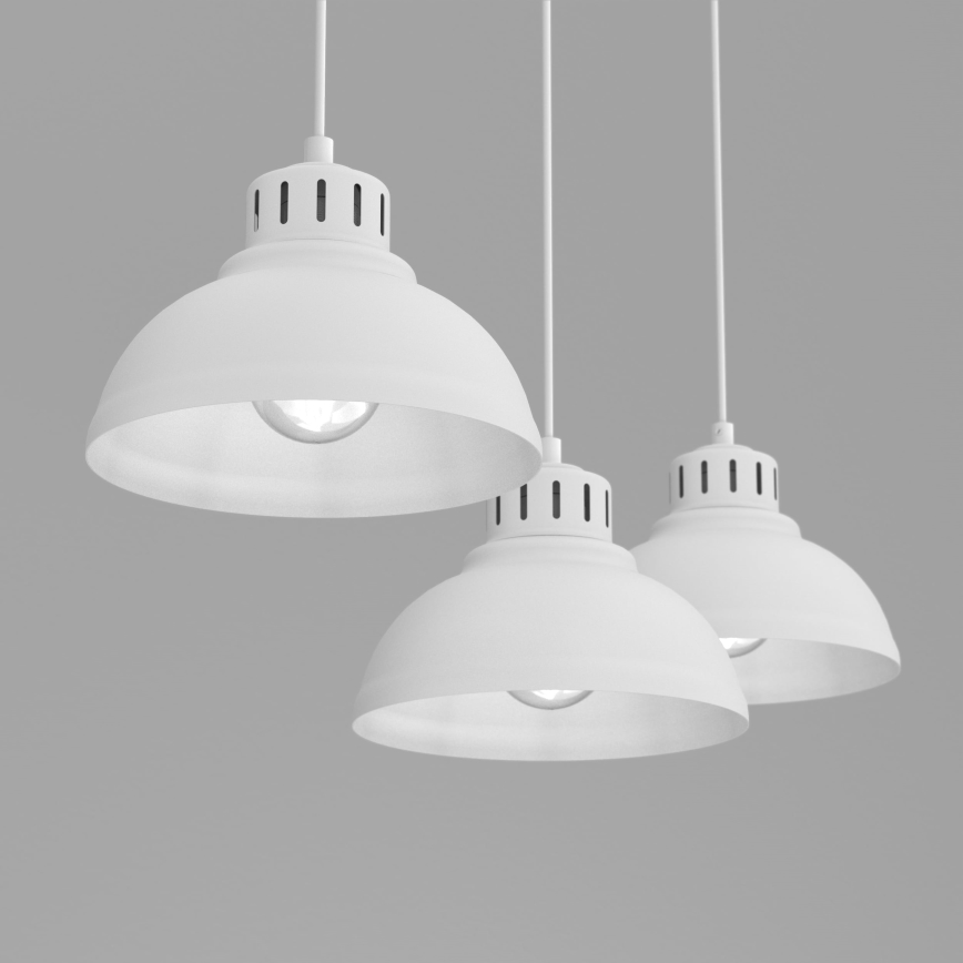Candeeiro suspenso SVEN 3xE27/15W/230V branco