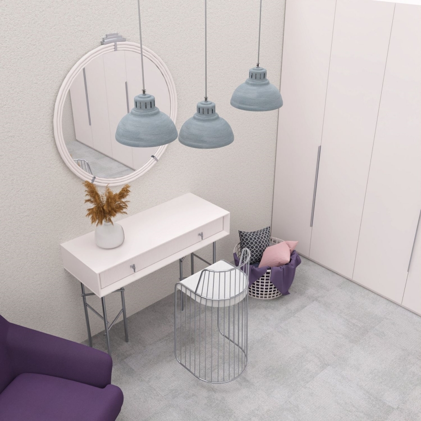 Candeeiro suspenso SVEN 3xE27/15W/230V cinzento