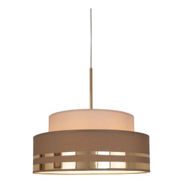 Candeeiro suspenso TAMI 1xE27/60W/230V diâmetro 40 cm bege/castanho/dourado