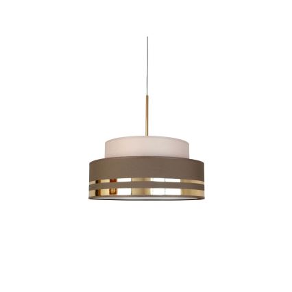 Candeeiro suspenso TAMI 1xE27/60W/230V diâmetro 40 cm bege/castanho/dourado