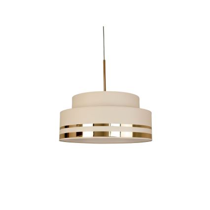 Candeeiro suspenso TAMI 1xE27/60W/230V diâmetro 40 cm bege/dourado