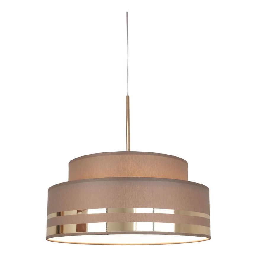 Candeeiro suspenso TAMI 1xE27/60W/230V diâmetro 40 cm castanho/dourado