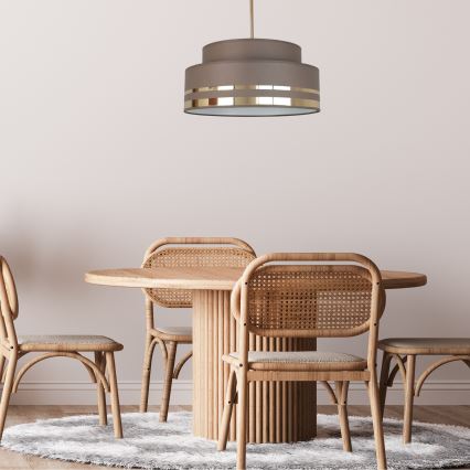 Candeeiro suspenso TAMI 1xE27/60W/230V diâmetro 40 cm castanho/dourado