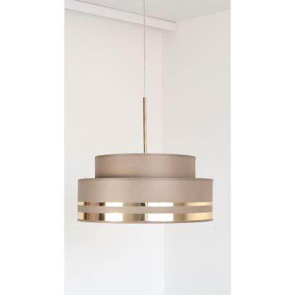 Candeeiro suspenso TAMI 1xE27/60W/230V diâmetro 40 cm castanho/dourado