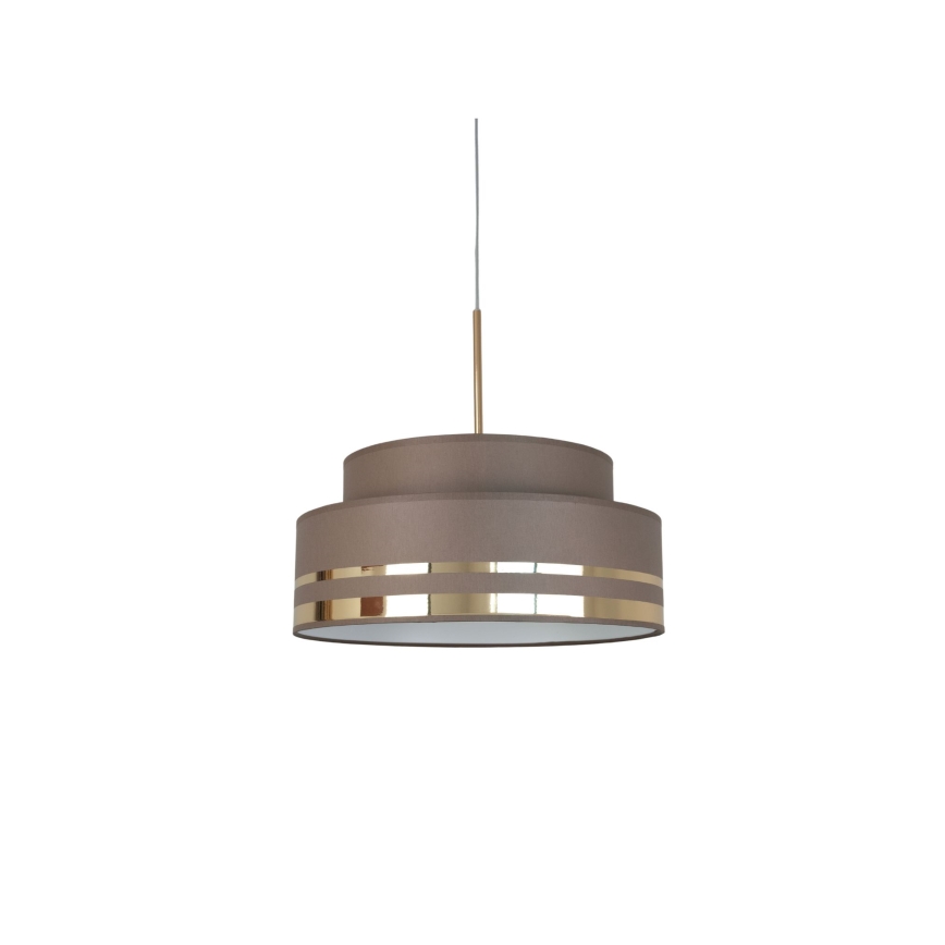 Candeeiro suspenso TAMI 1xE27/60W/230V diâmetro 40 cm castanho/dourado