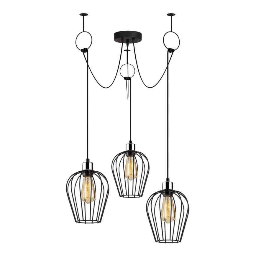 Candeeiro suspenso TEL 3xE27/40W/230V aranha