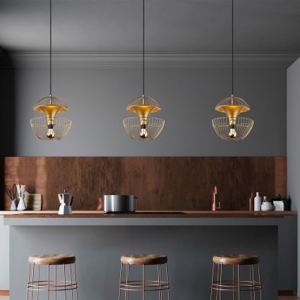 Candeeiro suspenso TELMANDER 1xE27/40W/230V dourado