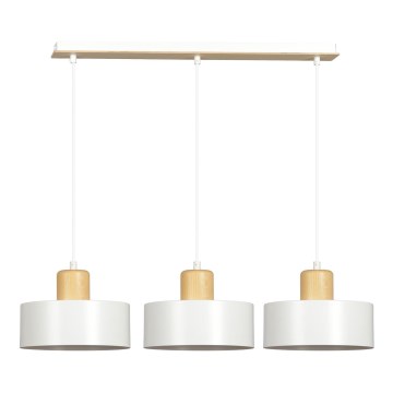 Candeeiro suspenso TORIN 3xE27/15W/230V branco