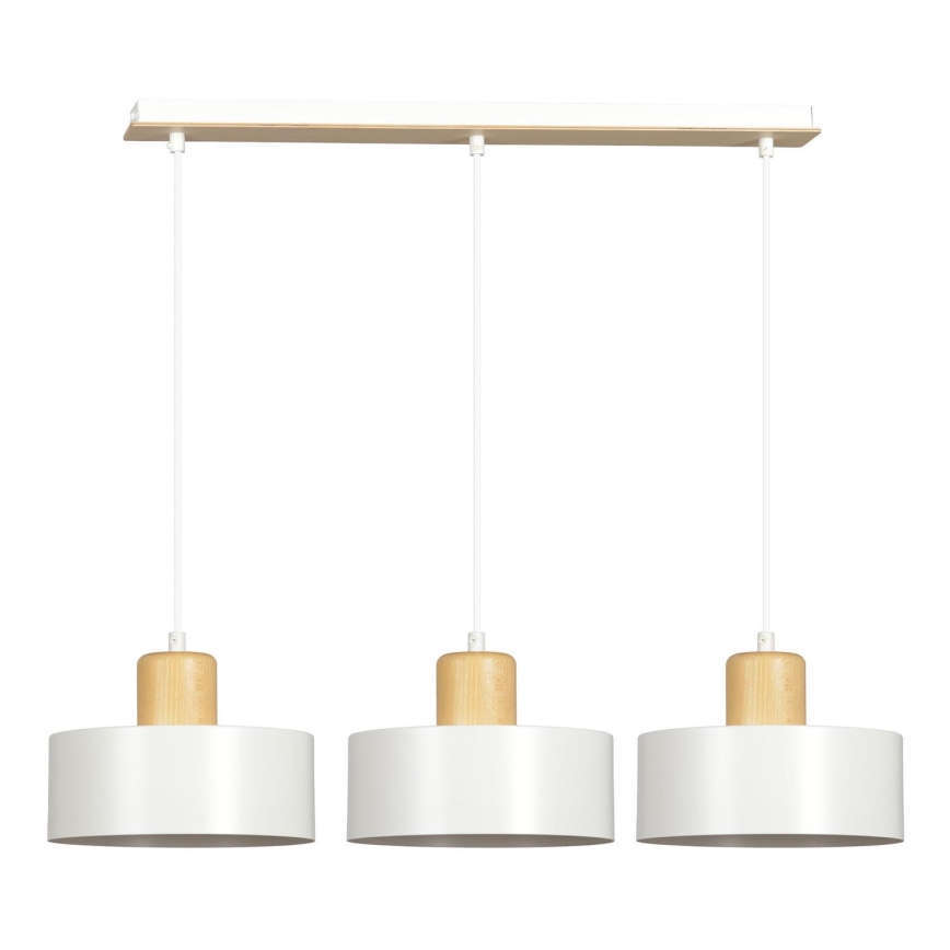 Candeeiro suspenso TORIN 3xE27/15W/230V branco