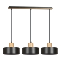 Candeeiro suspenso TORIN 3xE27/15W/230V preto