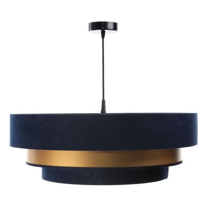 Candeeiro de teto suspenso TRINITI 1xE27/60W/230V azul/dourado