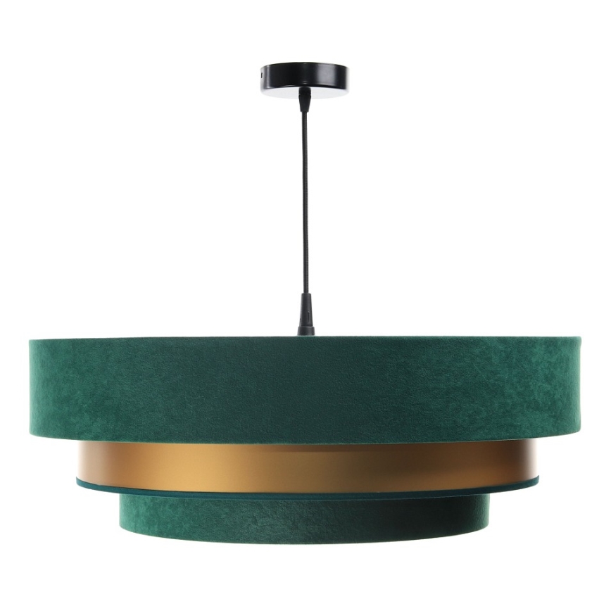 Candeeiro de teto suspenso TRINITI 1xE27/60W/230V verde/dourado