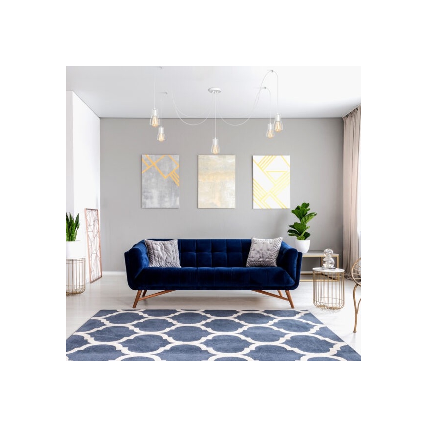 Candeeiro suspenso TUBE 5xE27/15W/230V aranha branco