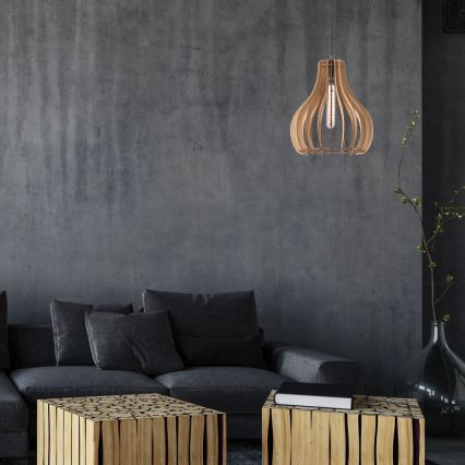 Candeeiro suspenso TUCCI 1xE27/60W/230V diâmetro 29 cm carvalho