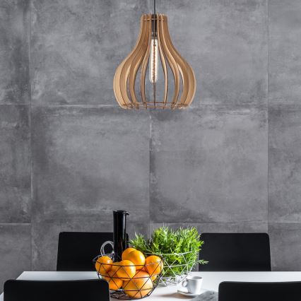 Candeeiro suspenso TUCCI 1xE27/60W/230V diâmetro 29 cm carvalho