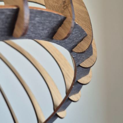 Candeeiro suspenso TUCCI 1xE27/60W/230V diâmetro 29 cm carvalho