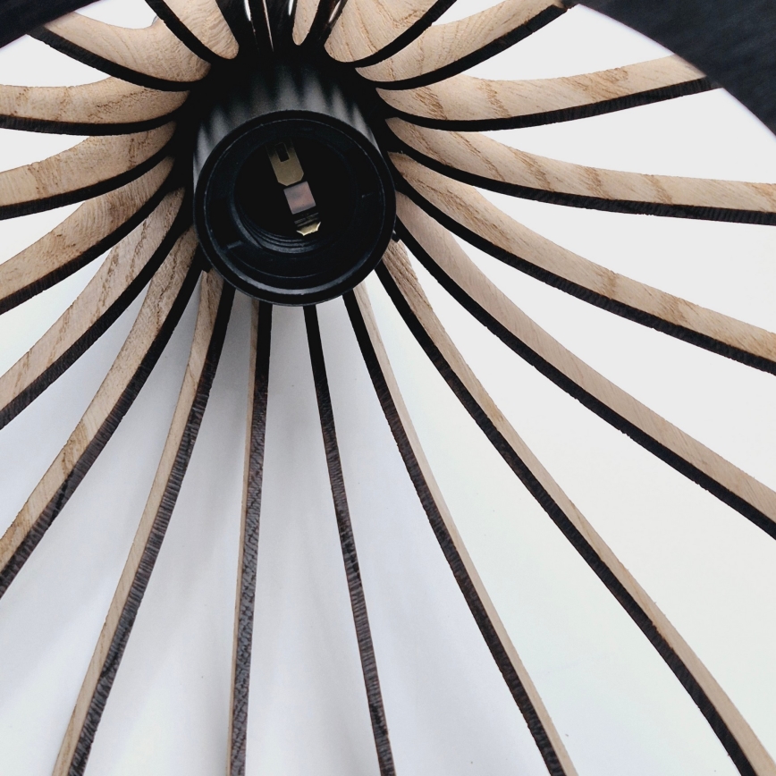 Candeeiro suspenso TUCCI 3xE27/15W/230V carvalho/preto