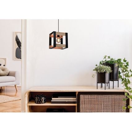 Candeeiro suspenso VARNA 1xE27/40W/230V carvalho