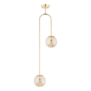 Candeeiro suspenso VECTOR 2xE14/10W/230V dourado