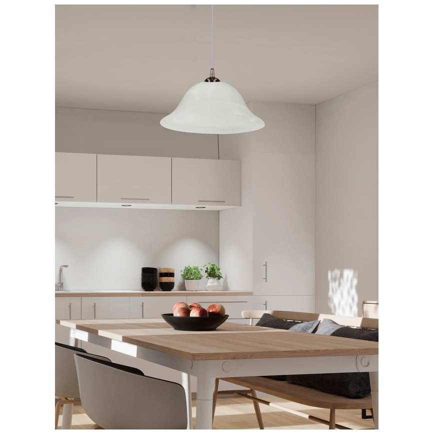 Candeeiro suspenso VERA 1xE27/60W/230V cobre/branco