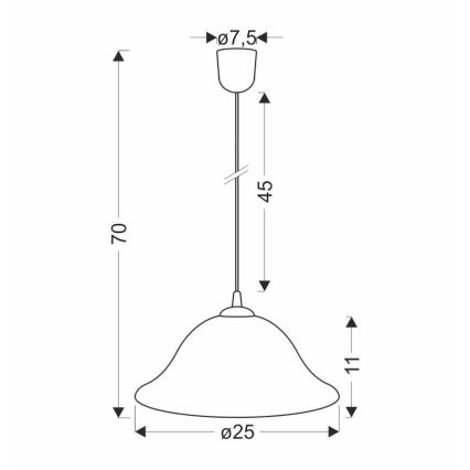 Candeeiro suspenso VERA 1xE27/60W/230V cobre/branco