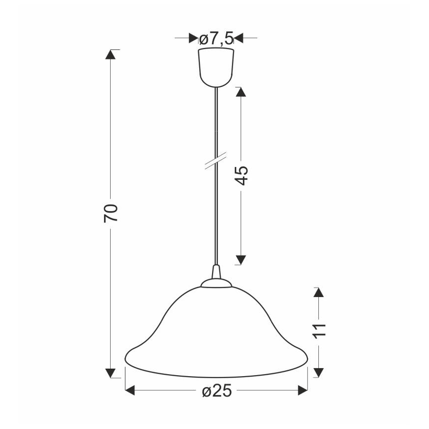 Candeeiro suspenso VERA 1xE27/60W/230V cobre/branco