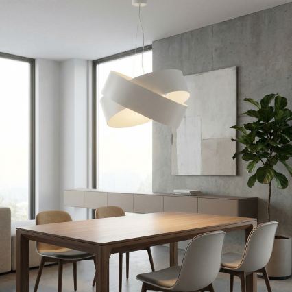 Candeeiro suspenso VIENO 3xE27/15W/230V branco