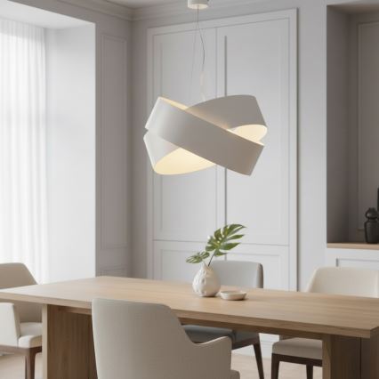 Candeeiro suspenso VIENO 3xE27/15W/230V branco