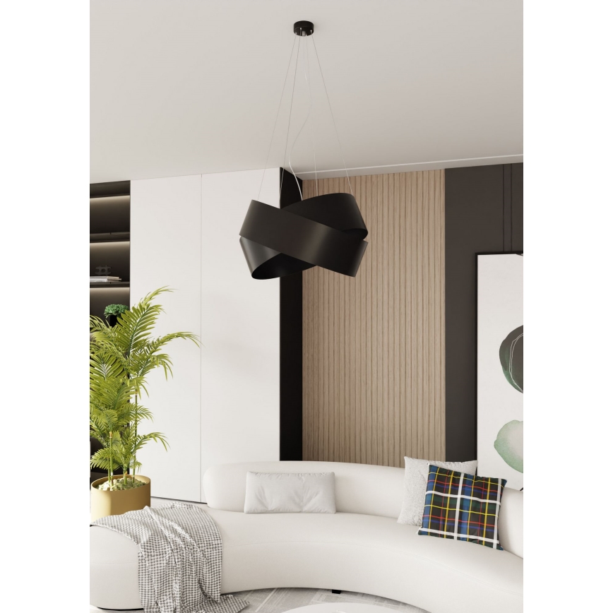 Candeeiro suspenso VIENO 3xE27/15W/230V preto