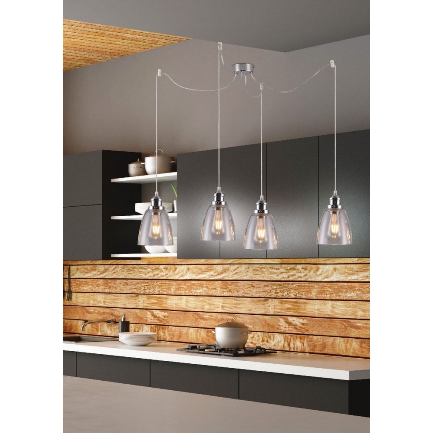 Candeeiro suspenso VOICE 4xE27/40W/230V aranha