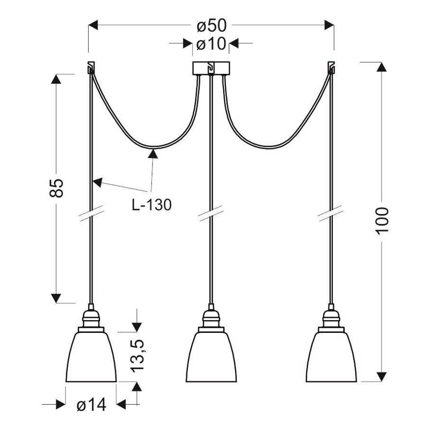 Candeeiro suspenso VOICE 4xE27/40W/230V aranha