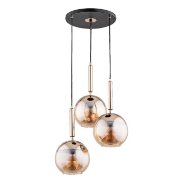 Candeeiro suspenso VOLDA 3xE27/15W/230V diâmetro 52 cm latão
