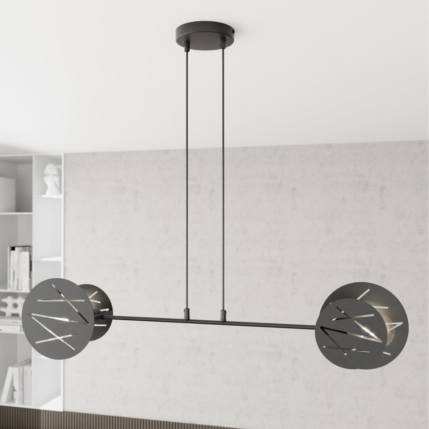 Candeeiro suspenso XOTIC 2xE27/15W/230V preto
