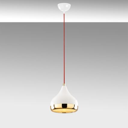 Candeeiro suspenso YILDO 1xE27/40W/230V branco/dourado/vermelho