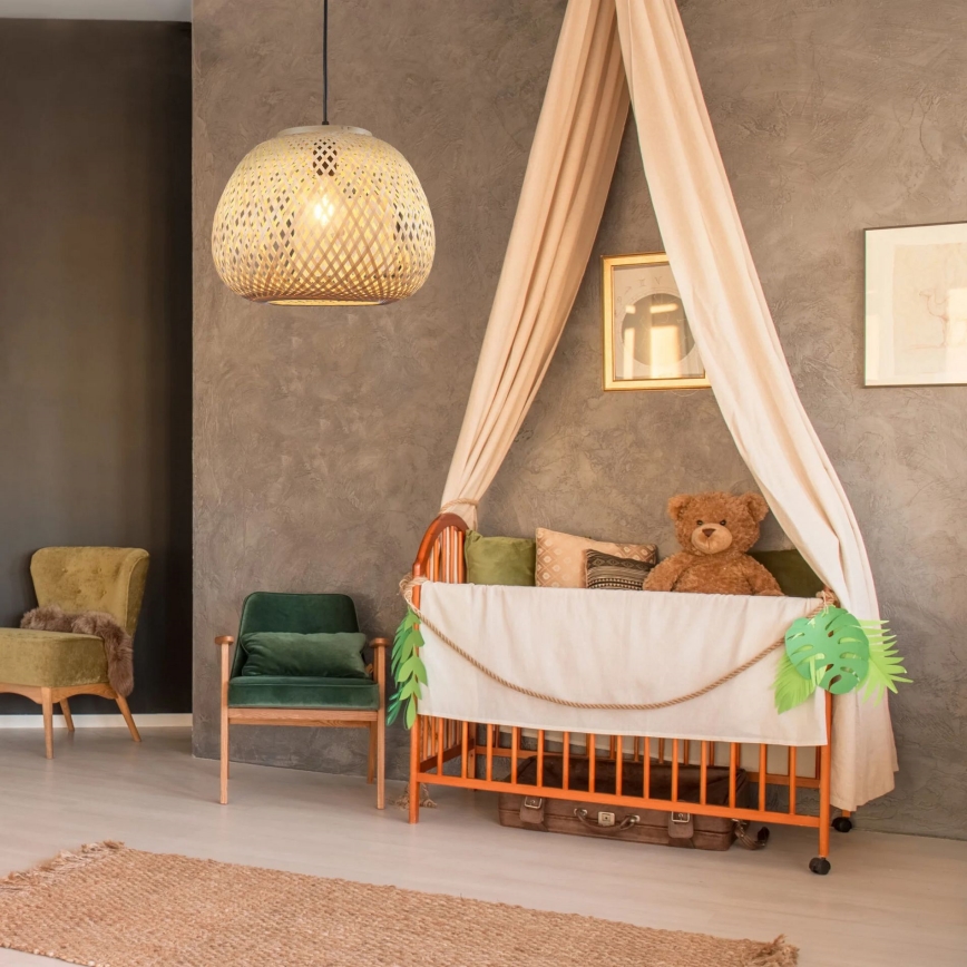 Candeeiro suspenso ZANZIBAR 1xE27/20W/230V diâmetro 35 cm bambu