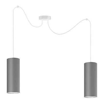 Candeeiro suspenso ZIK 2xE27/40W/230V aranha cinzento