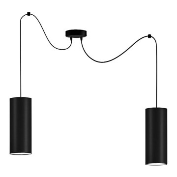 Candeeiro suspenso ZIK 2xE27/40W/230V aranha preto
