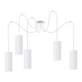 Candeeiro suspenso ZIK 5xE27/40W/230V aranha branco
