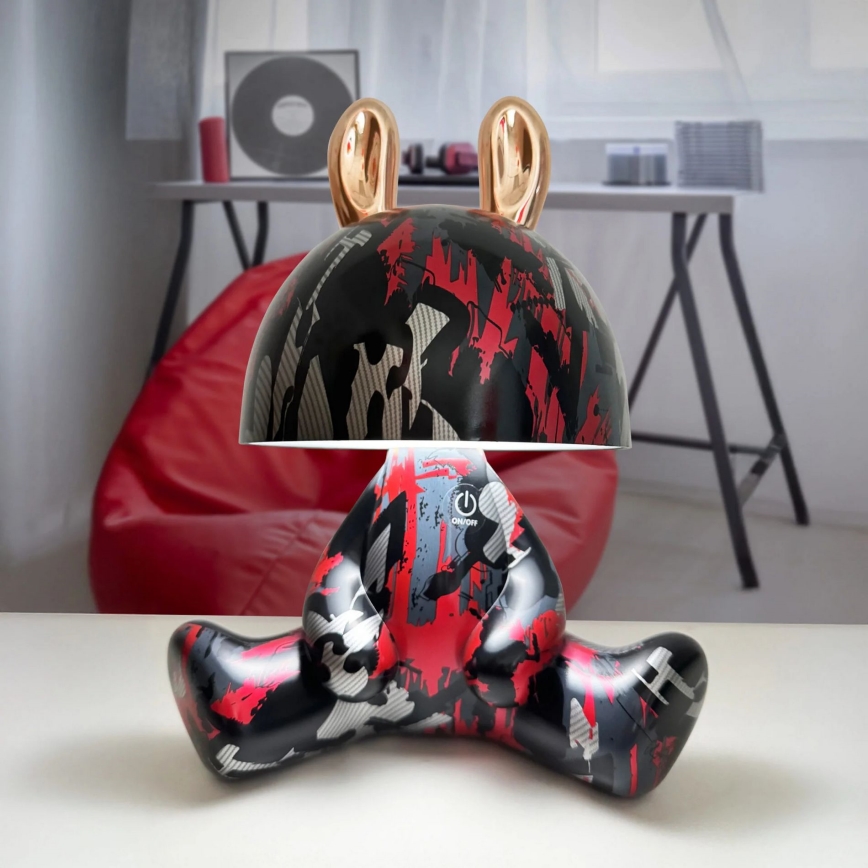 Candeeiro tátil infantil LED com regulação LED FANCY LED/2,5W/3,7V preto/vermelho