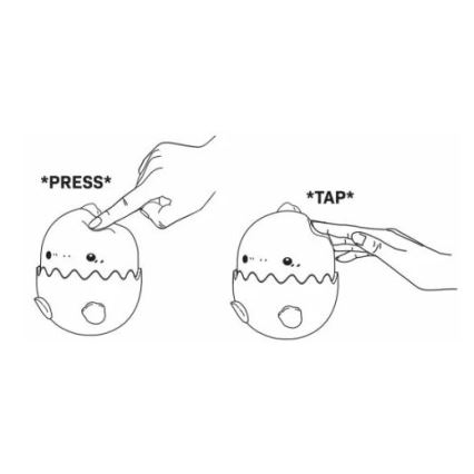 Candeeiro tátil LED RGBW com regulação para crianças táctil BABY DINO LED/0,75W/5V 1200mAh azul