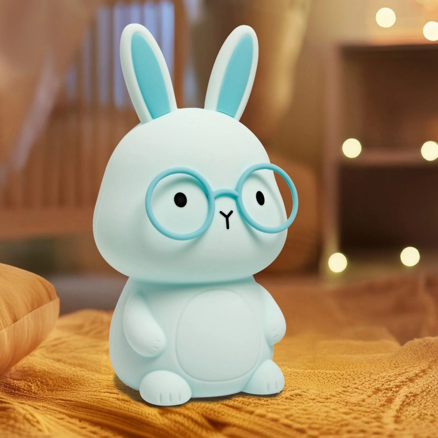 Candeeiro tátil LED RGBW regulável para crianças FLORKA LED/1W/5V USB 1200 mAh azul