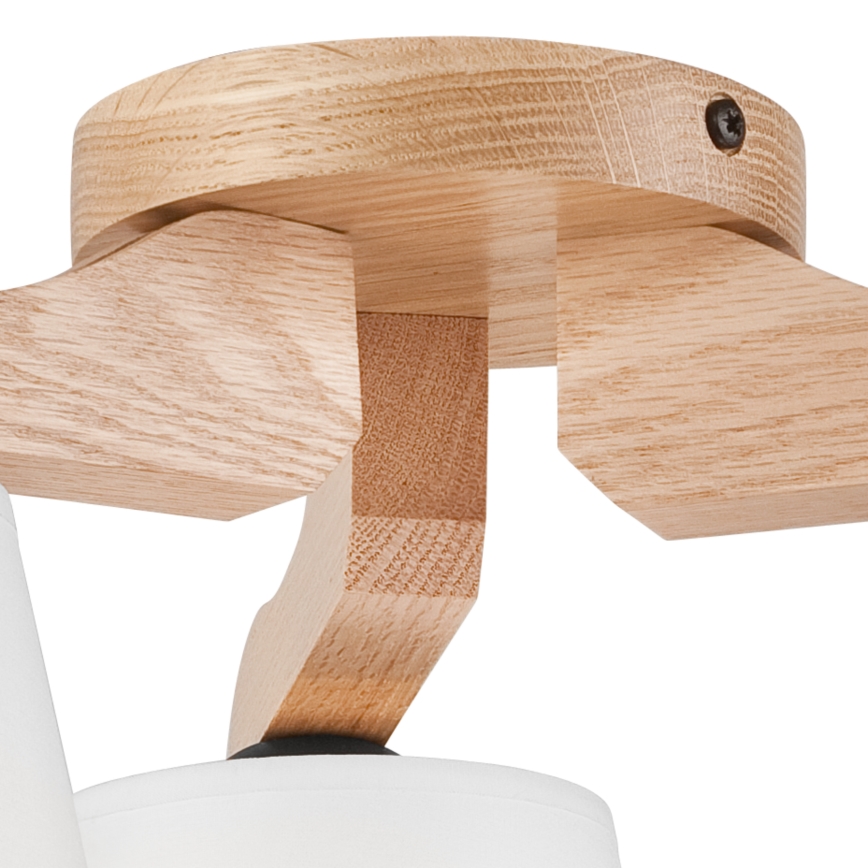 Candelabro fixo ANDREA 3×E27/60W/230V Carvalho/Branco