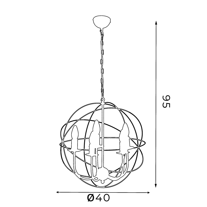 Candelabro GLOBE 5 5xE14/60W preto antigo